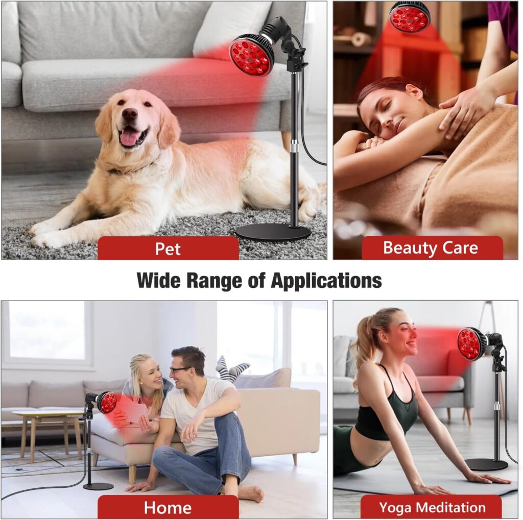 Aumtrly Red Light Therapy with Adjustable Stand, Upgrade 660nm Red and 850nm Near Infrared Red Light Therapy for Body and Face Use, 36W Red Light Therapy Lamp