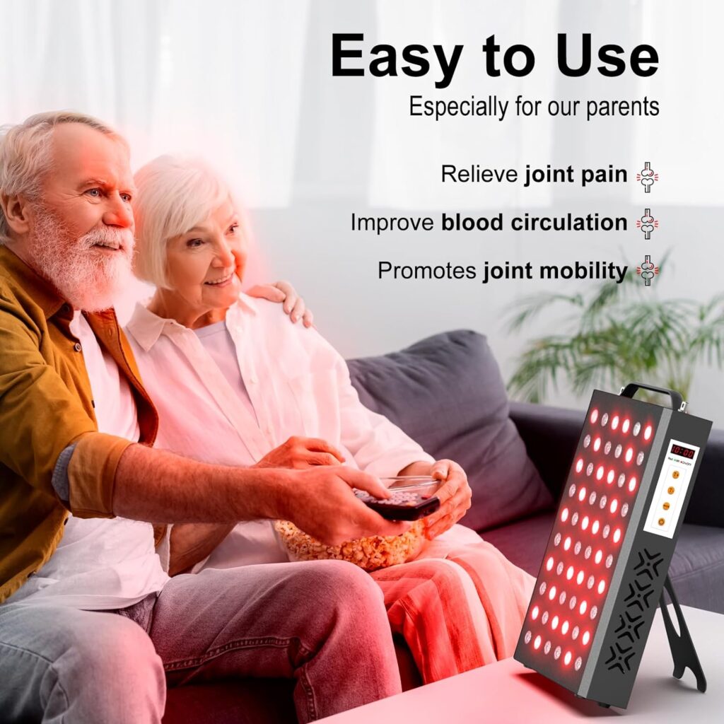 BONTANNY Red Light Therapy Device for Face/Body, Red Near Infrared 660nm 850nm with Timer 60 Clinical Grade LEDs High Power Panel lamp for Skin Pain Relief Anti-Aging Improve Sleep(100W)